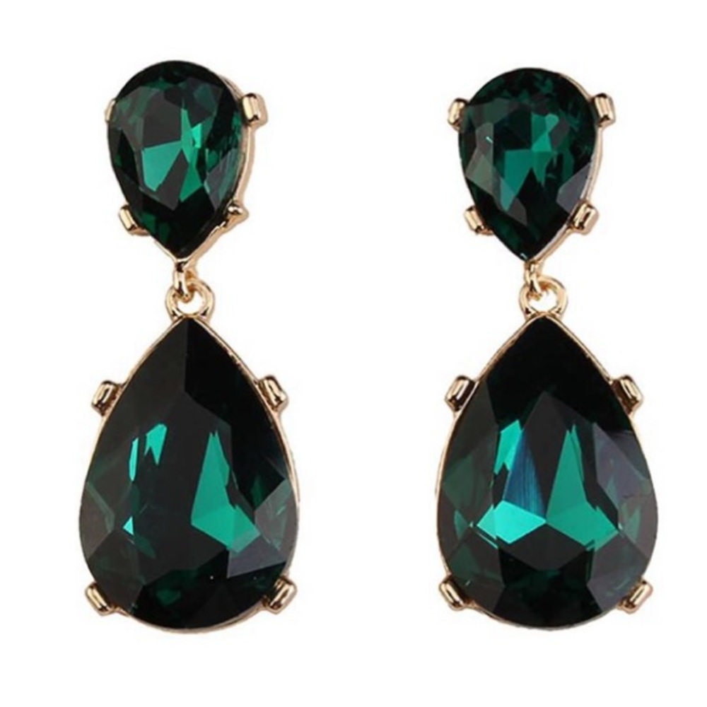 Neiman Marcus Green and Gold Teardrop Earrings